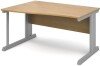 Dams Vivo Wave Desk with Cable Managed Legs - 1400 x 800-990mm - Oak