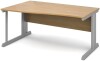 Dams Vivo Wave Desk with Cable Managed Legs - 1600 x 800-990mm - Oak