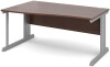 Dams Vivo Wave Desk with Cable Managed Legs - 1600 x 800-990mm - Walnut