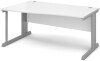 Dams Vivo Wave Desk with Cable Managed Legs - 1600 x 800-990mm - White