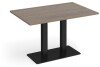 Dams Eros Rectangular Dining Table with Flat Black Rectangular Base & Twin Uprights 1200 x 800mm - Barcelona Walnut