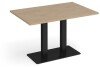 Dams Eros Rectangular Dining Table with Flat Black Rectangular Base & Twin Uprights 1200 x 800mm - Kendal Oak