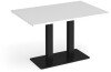 Dams Eros Rectangular Dining Table with Flat Black Rectangular Base & Twin Uprights 1200 x 800mm - White