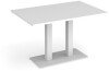 Dams Eros Rectangular Dining Table with Flat White Rectangular Base & Twin Uprights 1200 x 800mm - White