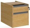 Dams Contract 2 Drawer Fixed Pedestal with Graphite Finger Pull Handles - Oak