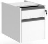 Dams Contract 2 Drawer Fixed Pedestal with Graphite Finger Pull Handles - White