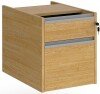Dams Contract 2 Drawer Fixed Pedestal with Silver Finger Pull Handles - Oak