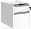 Dams Contract 2 Drawer Fixed Pedestal with Silver Finger Pull Handles - White