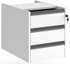 Dams Contract 3 Drawer Fixed Pedestal with Graphite Finger Pull Handles - White