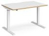 Dams Elev8 Mono Height Adjustable Electronic Desk - 1200 x 800mm - White/Oak Edge