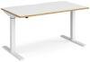 Dams Elev8 Mono Height Adjustable Electronic Desk - 1400 x 800mm - White/Oak Edge