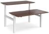 Dams Elev8 Touch Height Adjustable Electronic Back to Back Desk - 1400 x 1650mm - Walnut