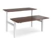 Dams Elev8 Touch Height Adjustable Electronic Back to Back Desk - 1600 x 1650mm - Walnut