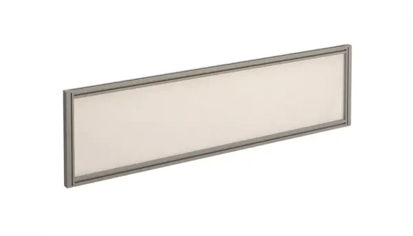 Dams Straight Glazed Desktop Screen 1400 x 380mm - Silver