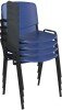 Dams Taurus Plastic Stacking Chair with Writing Tablet - Pack of 4 - Blue