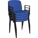 Dams Taurus Black Frame Stacking Chair with Arms - Pack of 4