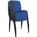 Dams Taurus Black Frame Stacking Chair with Writing Tablet - Pack of 4