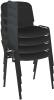 Dams Taurus Black Frame Stacking Chair with Writing Tablet - Pack of 4 - Black