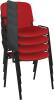 Dams Taurus Black Frame Stacking Chair with Writing Tablet - Pack of 4 - Red