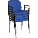 Dams Taurus Chrome Frame Stacking Chair with Arms - Pack of 4