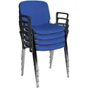 Dams Taurus Chrome Frame Stacking Chair with Arms - Pack of 4