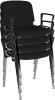 Dams Taurus Chrome Frame Stacking Chair with Arms - Pack of 4 - Black