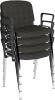 Dams Taurus Chrome Frame Stacking Chair with Arms - Pack of 4 - Charcoal