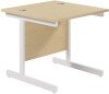 TC Single Upright Rectangular Desk with Single Cantilever Legs - 800mm x 800mm - Maple (8-10 Week lead time)