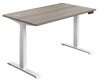 TC Economy Height Adjustable Desk with I-Frame Legs - 1600mm x 800mm - Grey Oak
