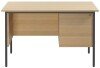TC Eco 18 Rectangular Desk with Straight Legs and 3 Drawer Fixed Pedestal - 1200mm x 750mm - Sorano Oak