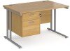 Dams Maestro 25 Rectangular Desk with Twin Cantilever Legs and 2 Drawer Fixed Pedestal - 1200 x 800mm - Oak