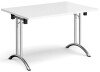 Dams Rectangular Folding Leg Table with Curved Foot Rails 1200 x 800mm - White
