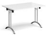 Dams Rectangular Folding Leg Table with Curved Foot Rails 1400 x 800mm - White
