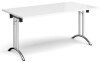 Dams Rectangular Folding Leg Table with Curved Foot Rails 1600 x 800mm - White