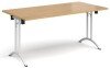 Dams Rectangular Folding Leg Table with Curved Foot Rails 1600 x 800mm