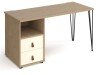 Dams Tikal Rectangular Desk with Hairpin Legs and 2 Drawer Support Pedestal - 1400mm x 600mm - White