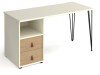 Dams Tikal Rectangular Desk with Hairpin Legs and 2 Drawer Support Pedestal - 1400mm x 600mm - Kendal Oak