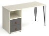 Dams Tikal Rectangular Desk with Hairpin Legs and 2 Drawer Support Pedestal - 1400mm x 600mm - Onyx Grey