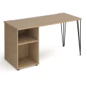 Dams Tikal Rectangular Desk with Hairpin Legs and Support Pedestal - 1400mm x 600mm