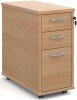 Dams Executive Narrow Pedestal 3 Drawer - 300 x 600mm - Beech