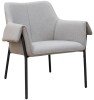 Dams Liana Lounge Chair with Black Metal Frame - Light Grey