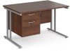 Dams Maestro 25 Rectangular Desk with Twin Cantilever Legs and 2 Drawer Fixed Pedestal - 1200 x 800mm - Walnut