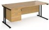 Dams Maestro 25 Rectangular Desk with Twin Cantilever Legs and 2 Drawer Fixed Pedestal - 1800 x 800mm - Oak