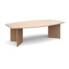 Dams Arrow Head Leg Radial End Boardroom Table 2400 x 800/1300mm - Beech