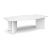 Dams Arrow Head Leg Radial End Boardroom Table 2400 x 800/1300mm - White