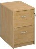 Gentoo Wooden 2 Drawer Filing Cabinet with Silver Handles 730 x 480 x 650mm - Oak