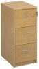Gentoo Wooden 3 Drawer Filing Cabinet with Silver Handles 1045mm 480 x 650mm - Oak