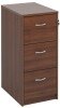 Gentoo Wooden 3 Drawer Filing Cabinet with Silver Handles 1045mm 480 x 650mm - Walnut