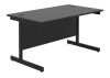 TC Single Upright Rectangular Desk with Single Cantilever Legs - 1200mm x 800mm - Black
