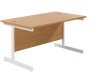 TC Single Upright Rectangular Desk with Single Cantilever Legs - 1200mm x 800mm - Nova Oak